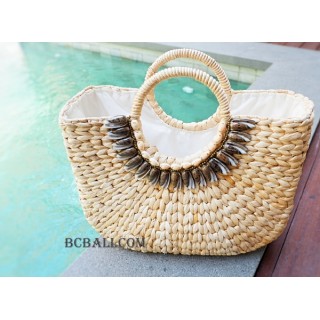 handbags from water hyacinth natural color large